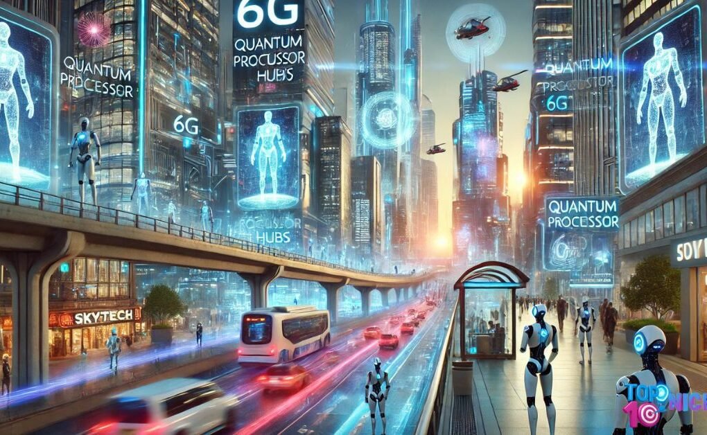 Future Technologies 2030 futuristic city view