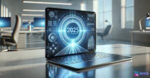 AI-powered laptop from the Top 10 Tech Gadgets Worth Buying in 2025 on a clean modern desk