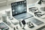 Top 10 Tech Gadgets Worth Buying in 2025 displayed on a modern desk setup with smart devices.