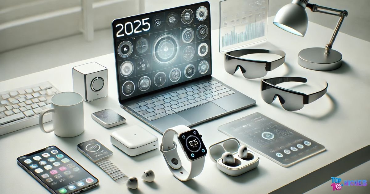 Top 10 Tech Gadgets Worth Buying in 2025 | Smart Devices You Shouldn’t Miss 7 Top 10 Tech Gadgets Worth Buying in 2025 displayed on a modern desk setup with smart devices.